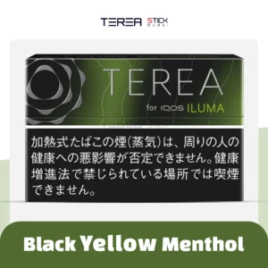 IQOS TEREA Black Yellow Menthol sticks with bold citrus menthol cooling flavor