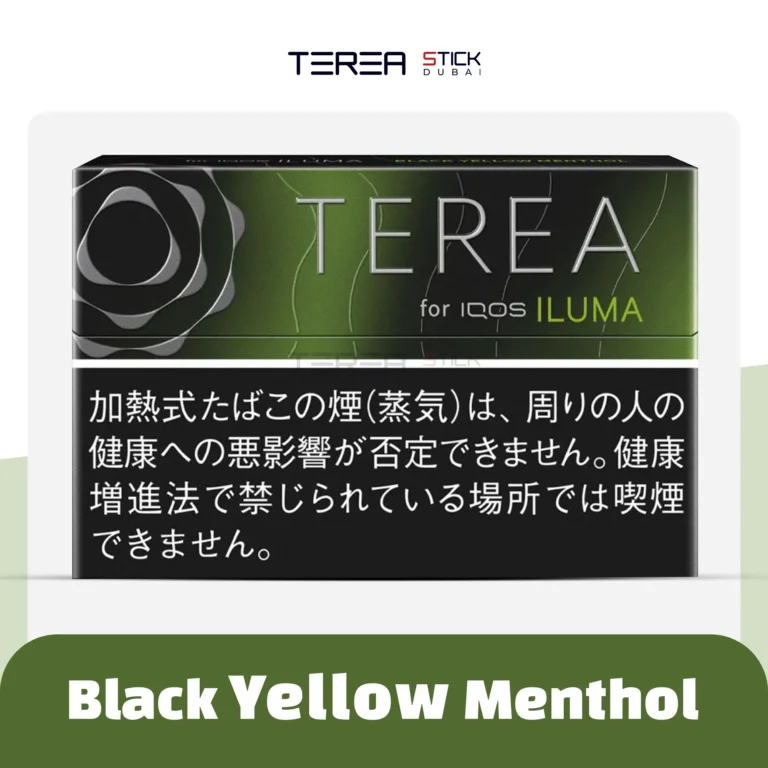 IQOS TEREA Black Yellow Menthol sticks with bold citrus menthol cooling flavor